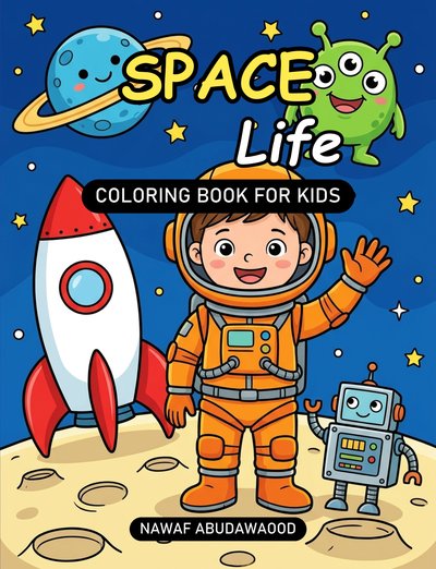 Space Life: Coloring Book for Kids - book cover