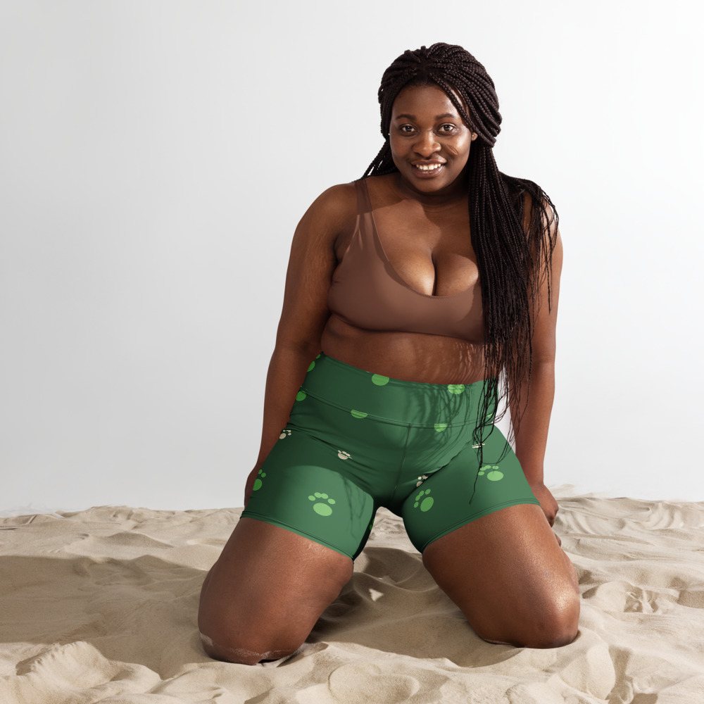 AnimalViewology Paws Yoga Shorts Front
