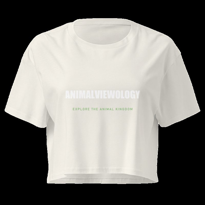 AnimalViewology Wordmark Crop Top Ecru
