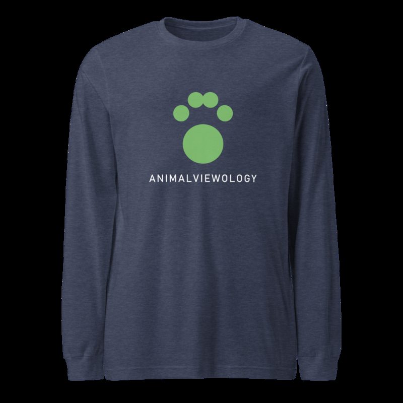 AnimalViewology Paw Long Sleeve Tee Heather Navy