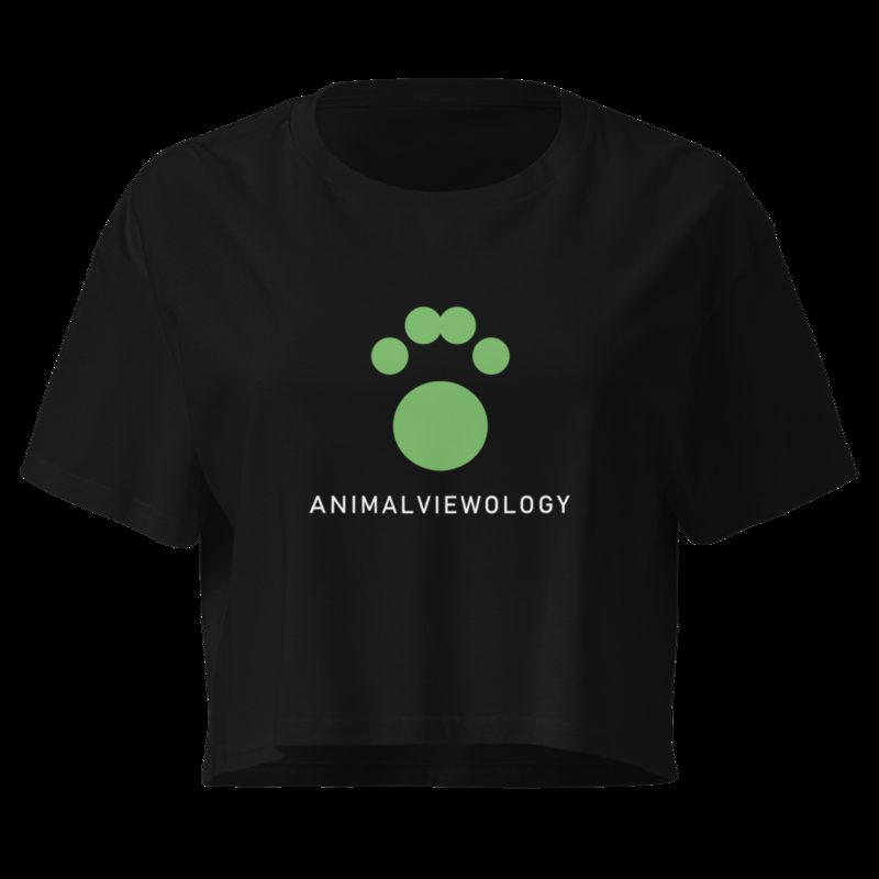 AnimalViewology Paw Crop Top Black