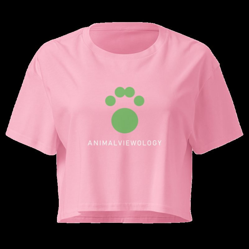 AnimalViewology Paw Crop Top Bubblegum