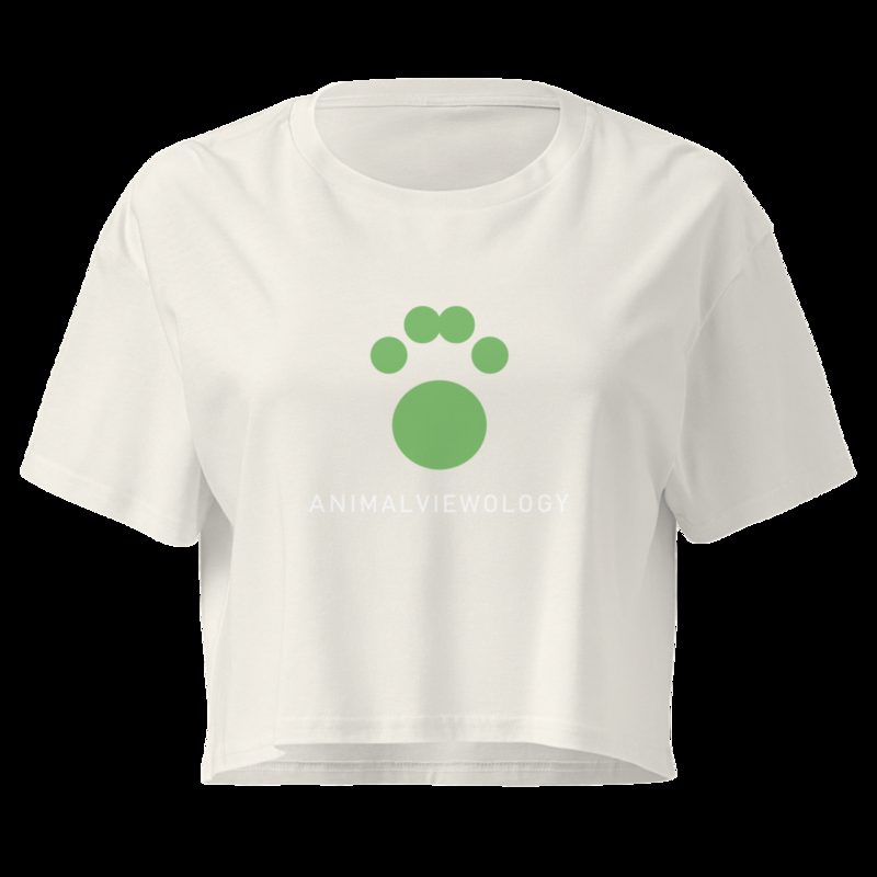 AnimalViewology Paw Crop Top Ecru