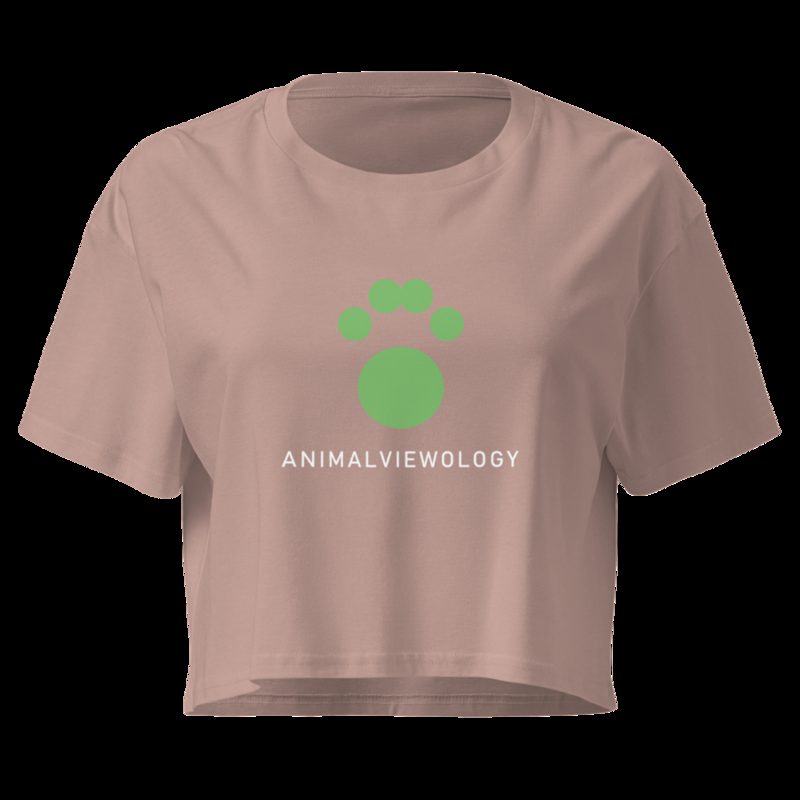 AnimalViewology Paw Crop Top Hazy Pink