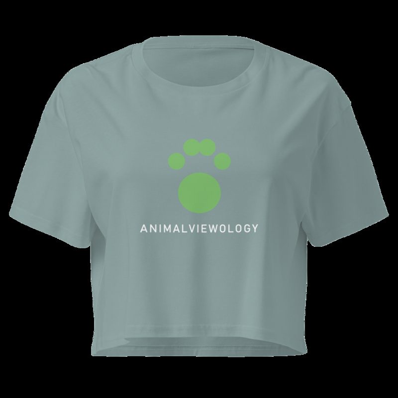 AnimalViewology Paw Crop Top Mineral