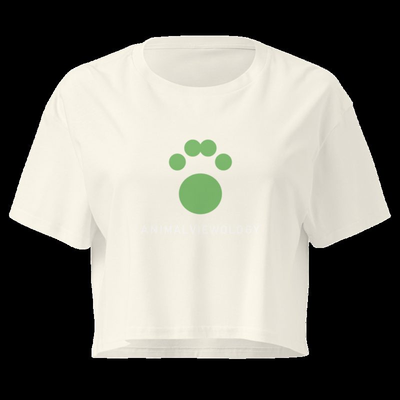 AnimalViewology Paw Crop Top Natural