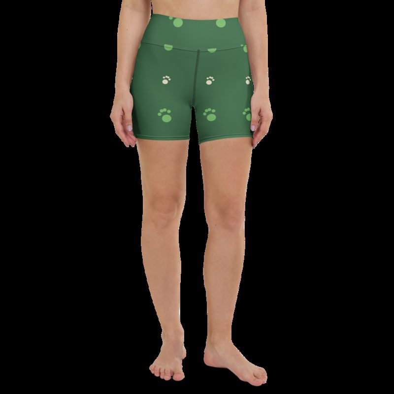 AnimalViewology Paws Yoga Shorts White