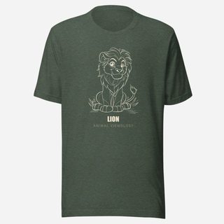 Animal Viewology Lion Sketch Tee Heather Forest