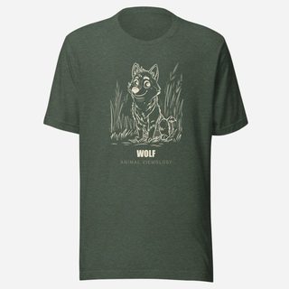 Animal Viewology Wolf Sketch Tee Heather Forest