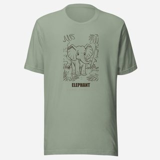 Animal Viewology Elephant Sketch Tee Sage