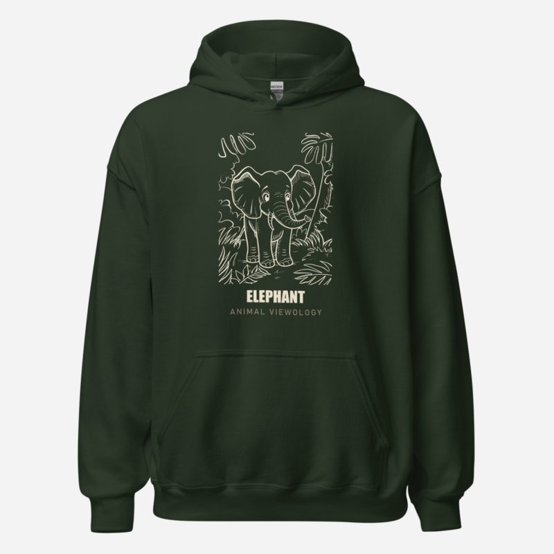 Animal Viewology Elephant Sketch Hoodie