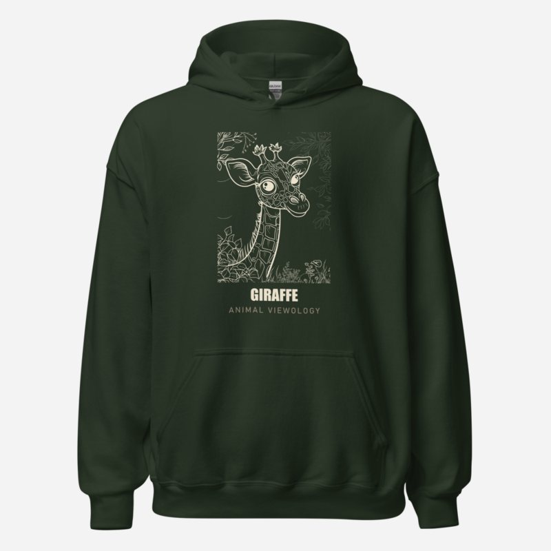 Animal Viewology Giraffe Sketch Hoodie