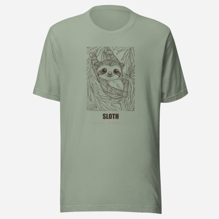 Animal Viewology Sloth Sketch Tee in Sage