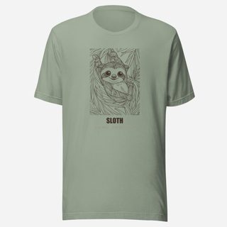 Animal Viewology Sloth Sketch Tee Sage
