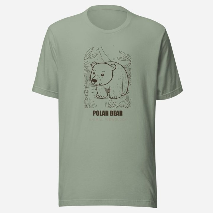 Animal Viewology Polar Bear Sketch Tee in Sage