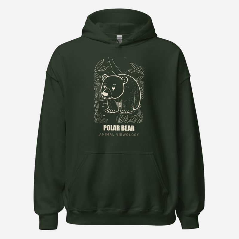Animal Viewology Polar Bear Sketch Hoodie