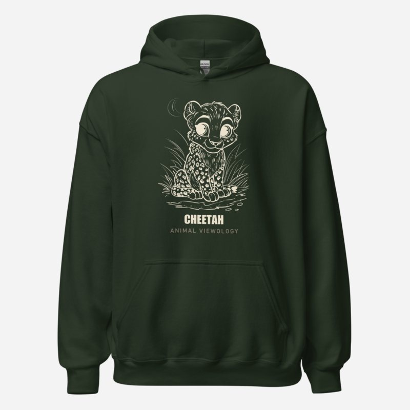 Animal Viewology Cheetah Sketch Hoodie