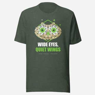 Animal Viewology Wide Eyes, Quiet Wings Wild Tee Heather Forest