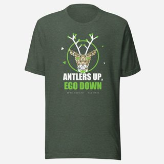 Animal Viewology Antlers Up, Ego Down Wild Tee Heather Forest