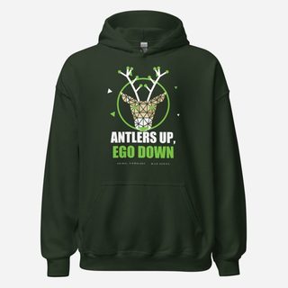 Animal Viewology Antlers Up, Ego Down Wild Hoodie Forest Green