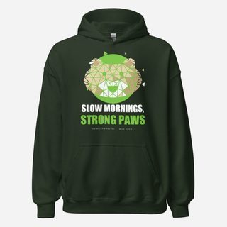 Animal Viewology Slow Mornings, Strong Paws Wild Hoodie Forest Green