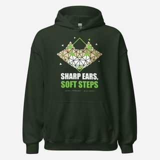 Animal Viewology Sharp Ears, Soft Steps Wild Hoodie Forest Green