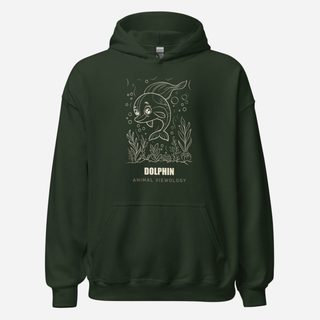 Animal Viewology Dolphin Sea Life Hoodie Forest Green