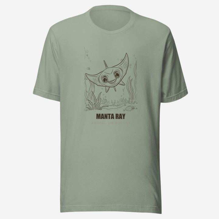 Animal Viewology Manta Ray Sea Life Tee in Sage