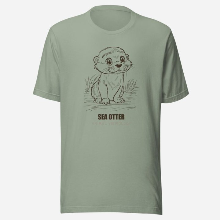 Animal Viewology Sea Otter Sea Life Tee in Sage