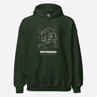 Animal Viewology Ankylosaurus Dino Life Hoodie Forest Green