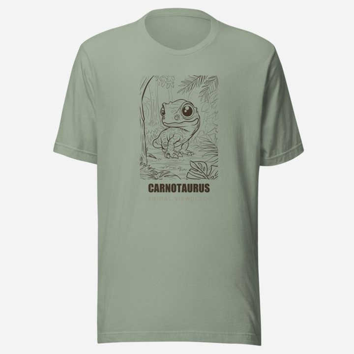 Animal Viewology Carnotaurus Dino Life Tee in Sage