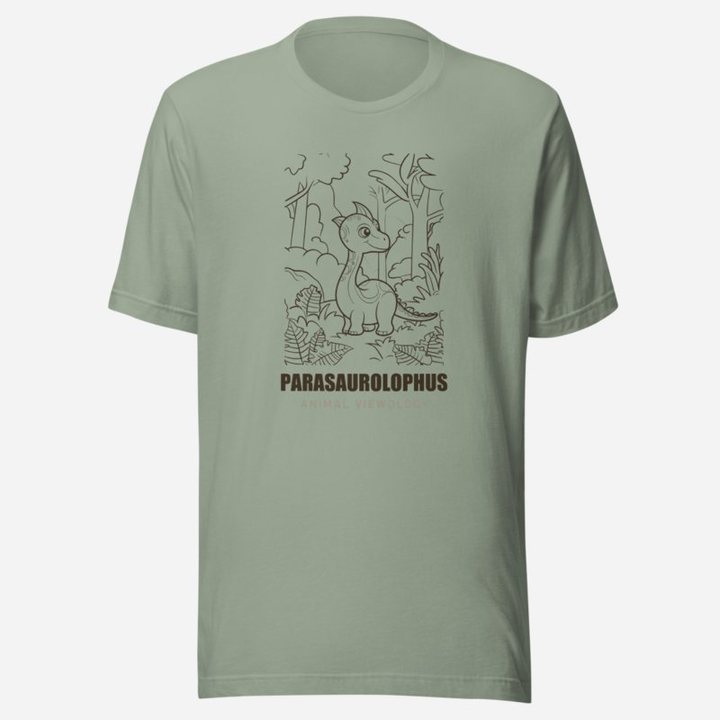 Animal Viewology Parasaurolophus Dino Life Tee in Sage