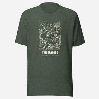 Animal Viewology Triceratops Dino Life Tee Heather Forest