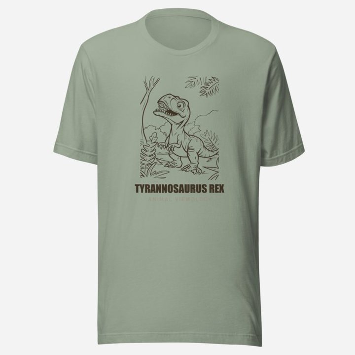 Animal Viewology Tyrannosaurus Rex Dino Life Tee in Sage