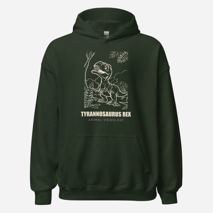 Animal Viewology Tyrannosaurus Rex Dino Life Hoodie in Forest Green