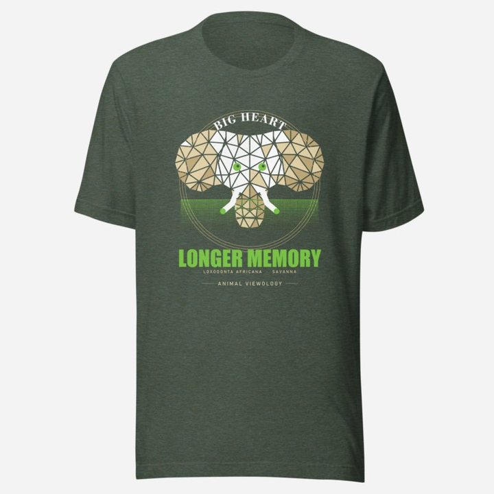 Animal Viewology Big Heart Longer Memory Field Guide Tee in Heather Forest