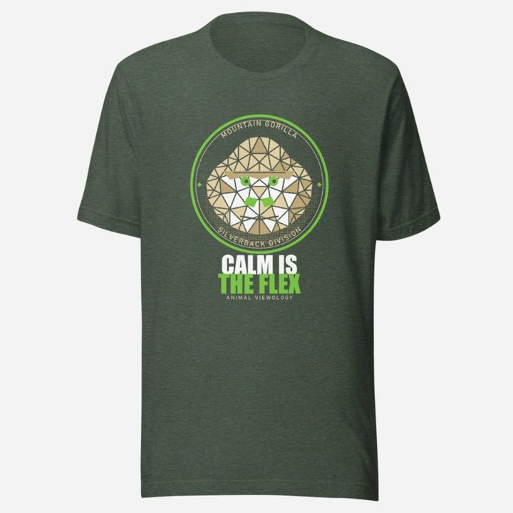 Animal Viewology Calm Is The Flex Field Guide Tee in Heather Forest