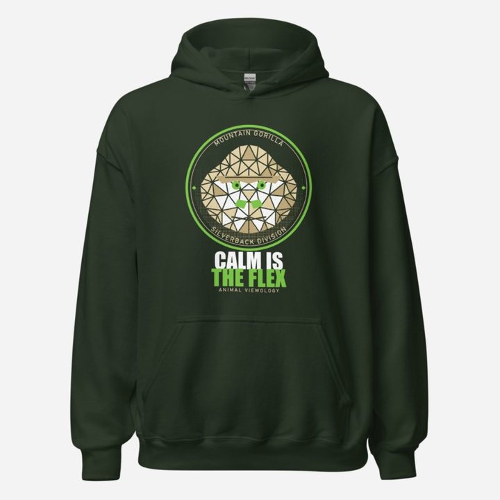 Animal Viewology Calm Is The Flex Field Guide Hoodie in Forest Green