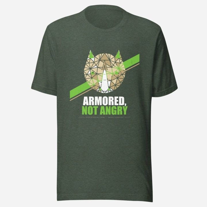 Animal Viewology Armored Not Angry Field Guide Tee in Heather Forest