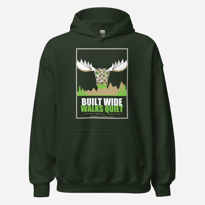 Animal Viewology Built Wide Walks Quiet Field Guide Hoodie in Forest Green