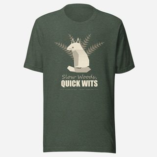 Animal Viewology Slow Woods Quick Wits Field Guide Tee Heather Forest