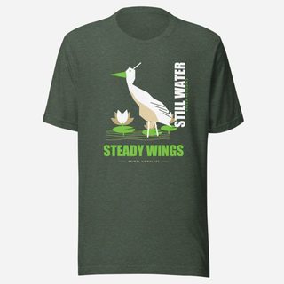 Animal Viewology Still Water Steady Wings Field Guide Tee Heather Forest