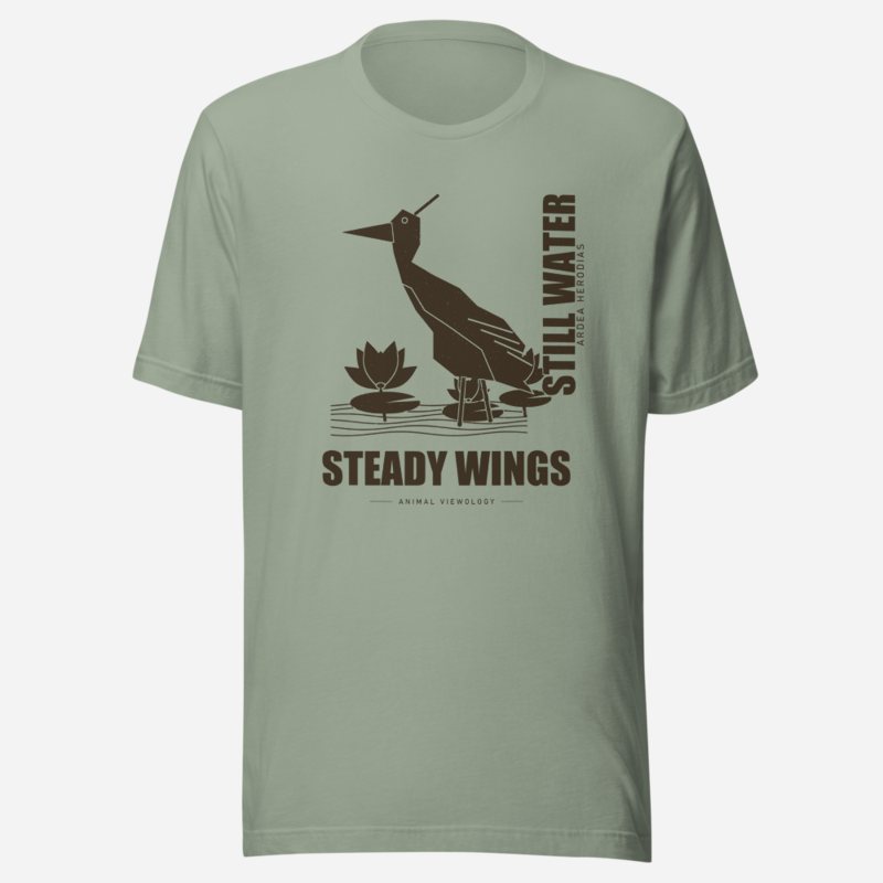 Animal Viewology Still Water Steady Wings Field Guide Tee Sage