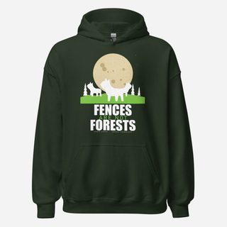 Animal Viewology Fences Are Not Forests Field Guide Hoodie Forest Green