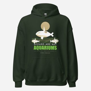 Animal Viewology Oceans Are Not Aquariums Field Guide Hoodie Forest Green