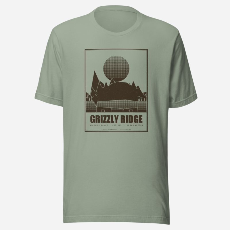 Animal Viewology Grizzly Ridge Field Guide Tee Sage