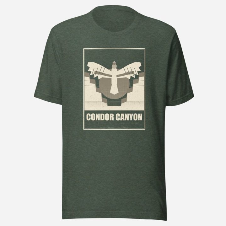 Animal Viewology Condor Canyon Field Guide Tee in Heather Forest