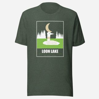 Animal Viewology Loon Lake Field Guide Tee Heather Forest