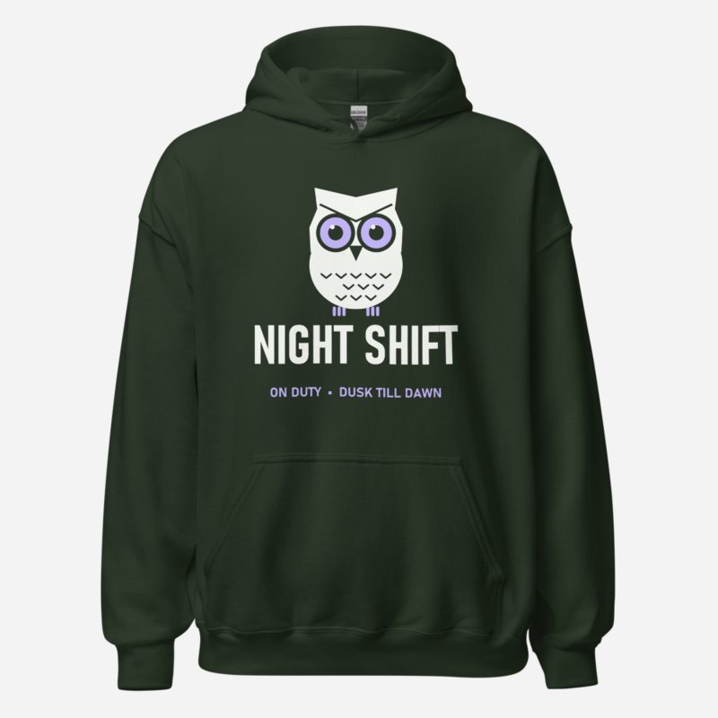 Animal Viewology Night Shift Hoodie in Forest Green