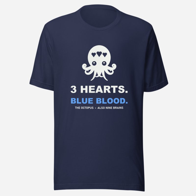 Animal Viewology Three Hearts Blue Blood Tee Navy